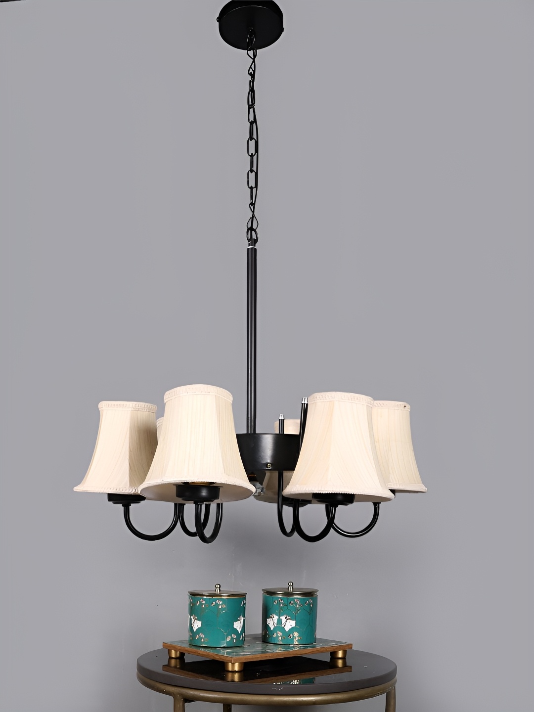 

Devansh Off White & Black Iron Contemporary Ceiling Lamp