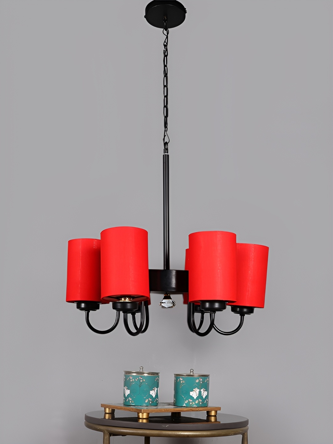 

Devansh Red & Black Iron Quirky Ceiling Lamp