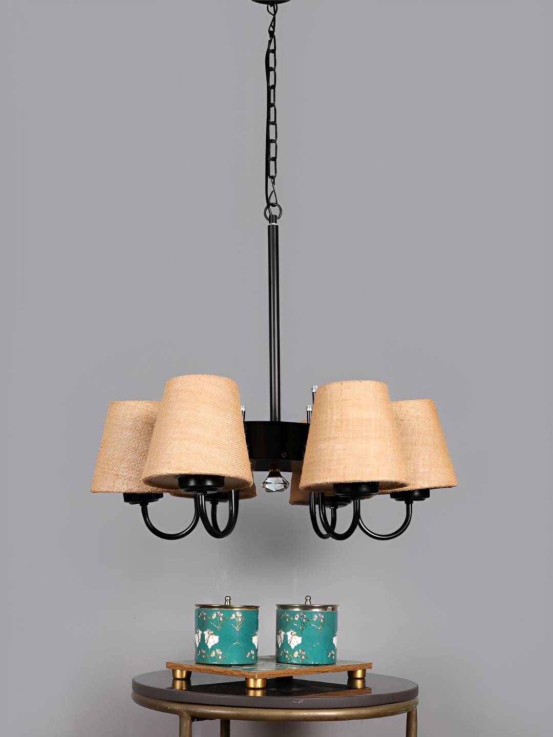 

Devansh Beige & Black Iron Quirky Ceiling Lamp