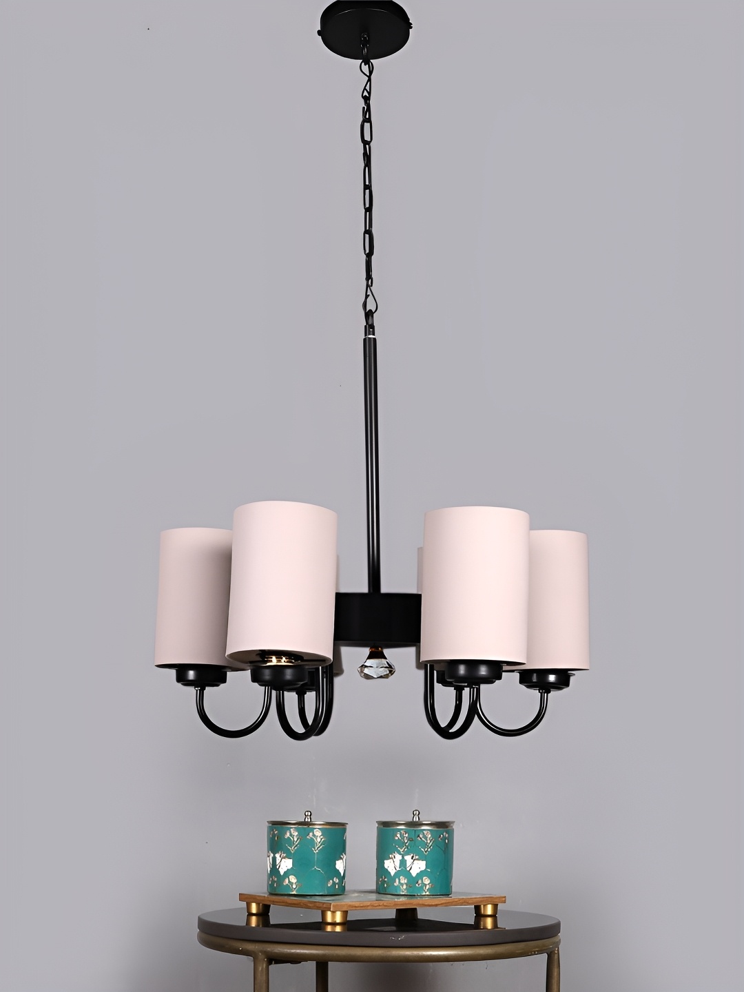 

Devansh Grey & Black Printed Iron Quirky Ceiling Lamp