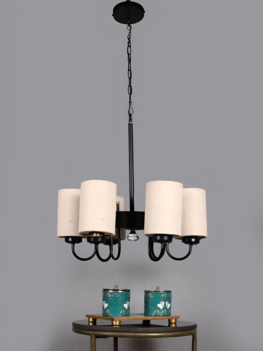 

Devansh White & Black Iron Quirky Ceiling Lamp