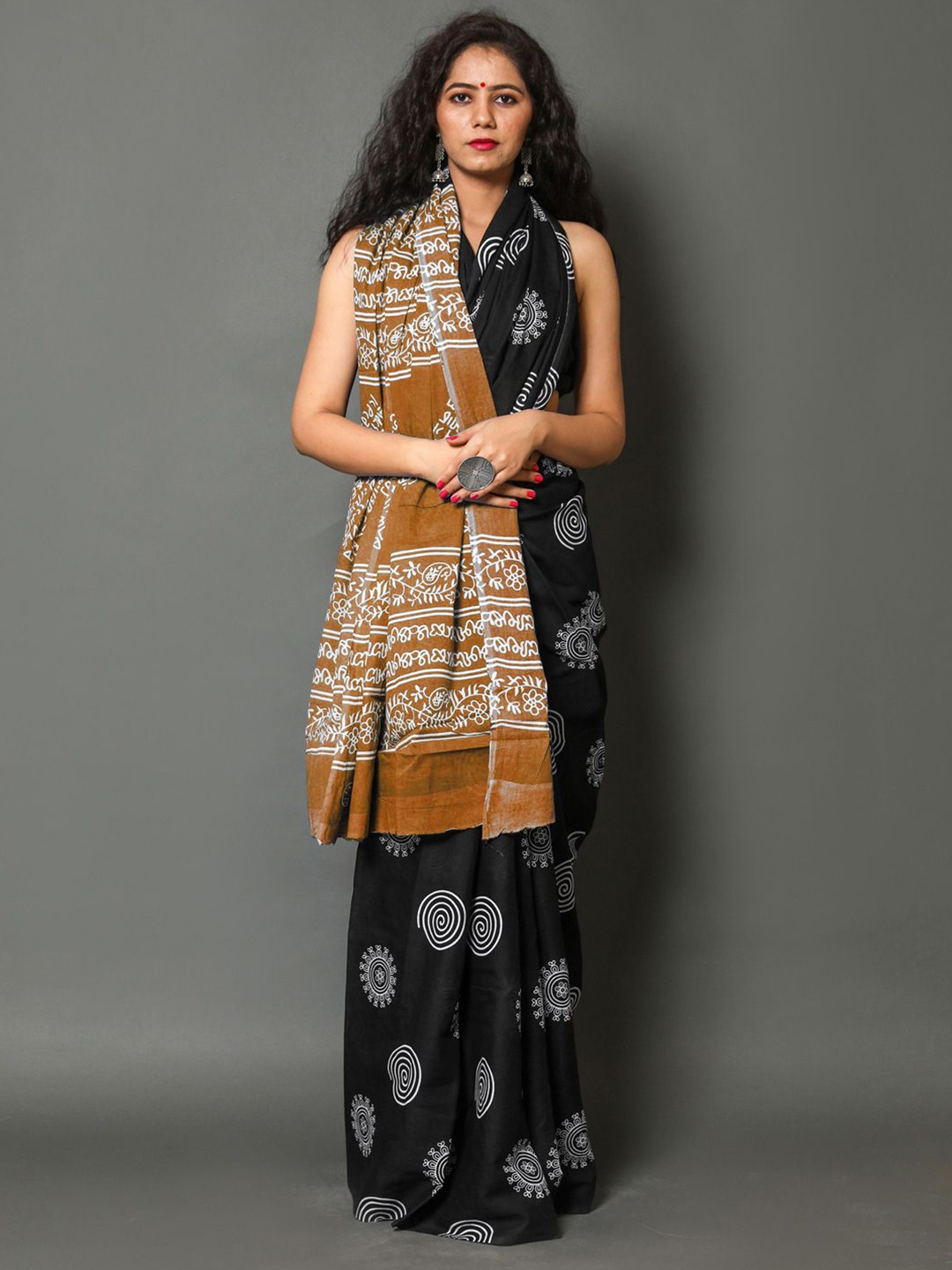 

KALINI Print Pure Cotton Saree, Mustard