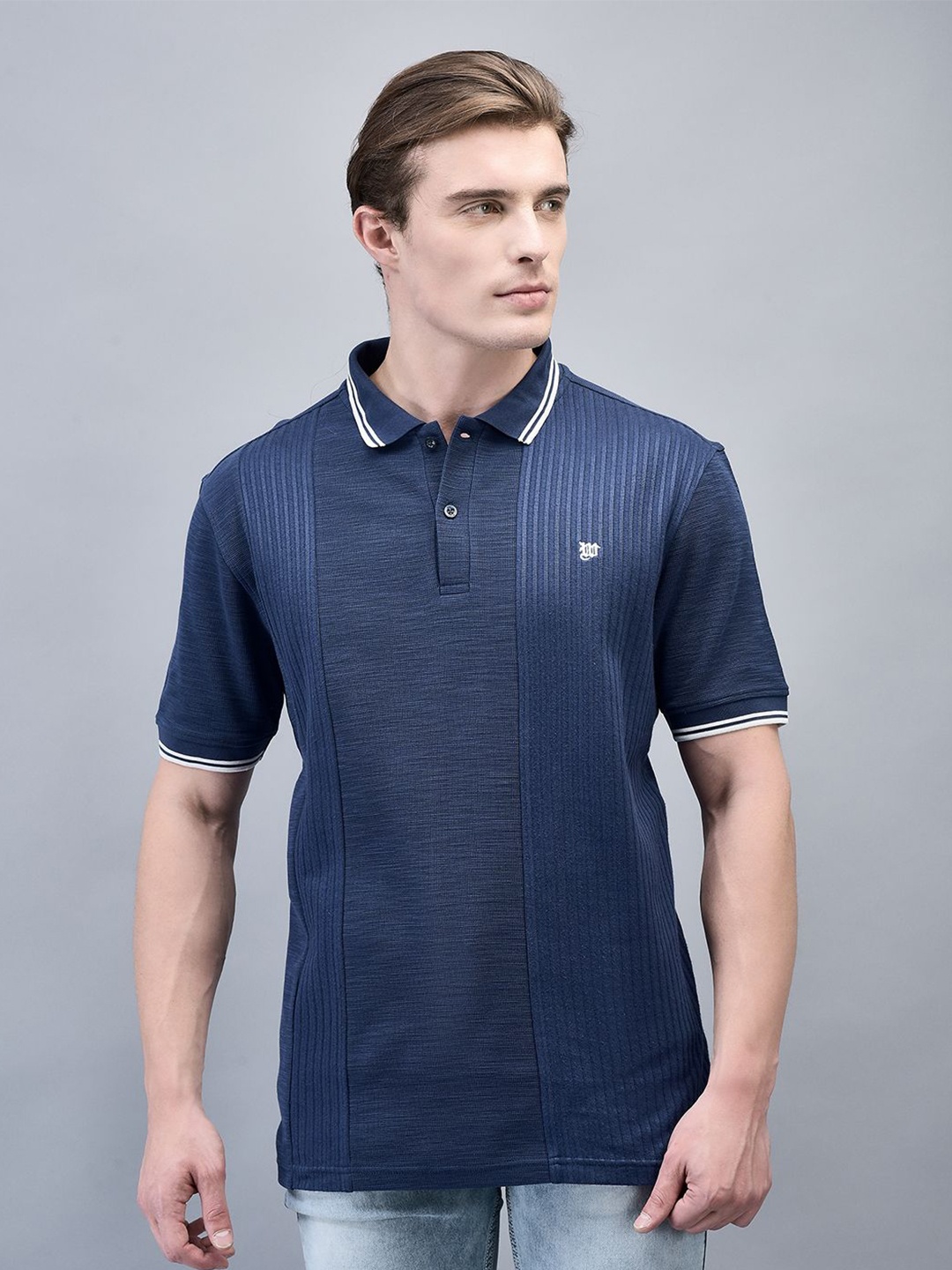 

Woods Men Solid Polo Collar T-shirt, Blue