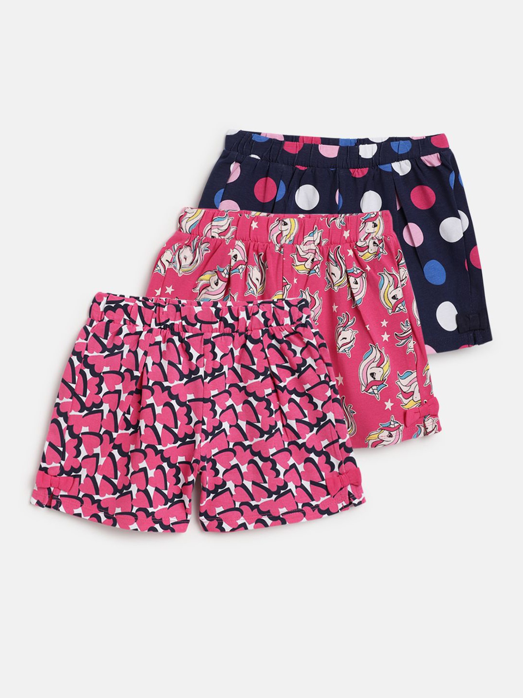 

Chicco Girls Pack Of 3 Conversational Printed Cotton Shorts, Multi