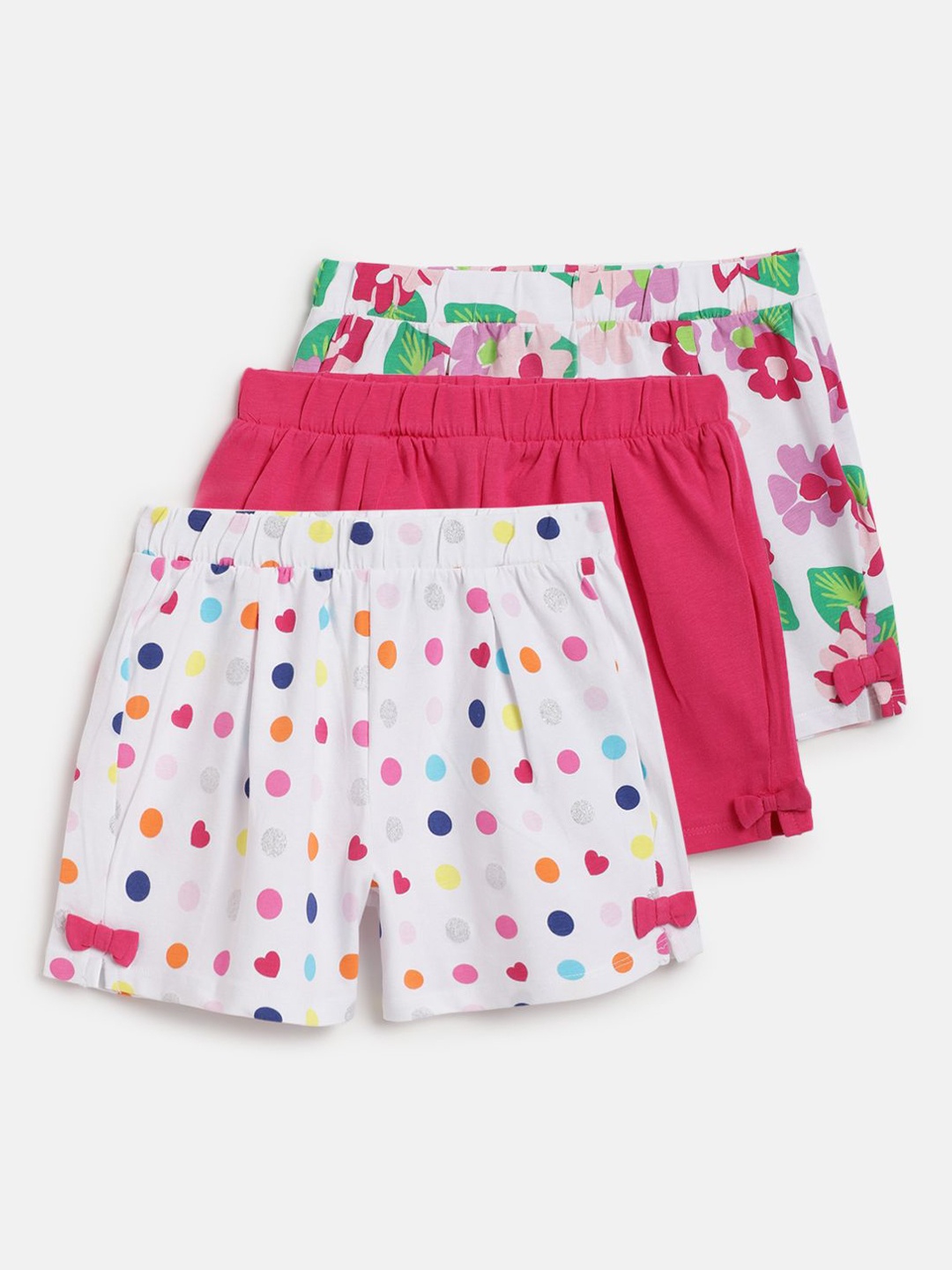 

Chicco Girls Pack Of 3 Conversational Printed Cotton Shorts, White