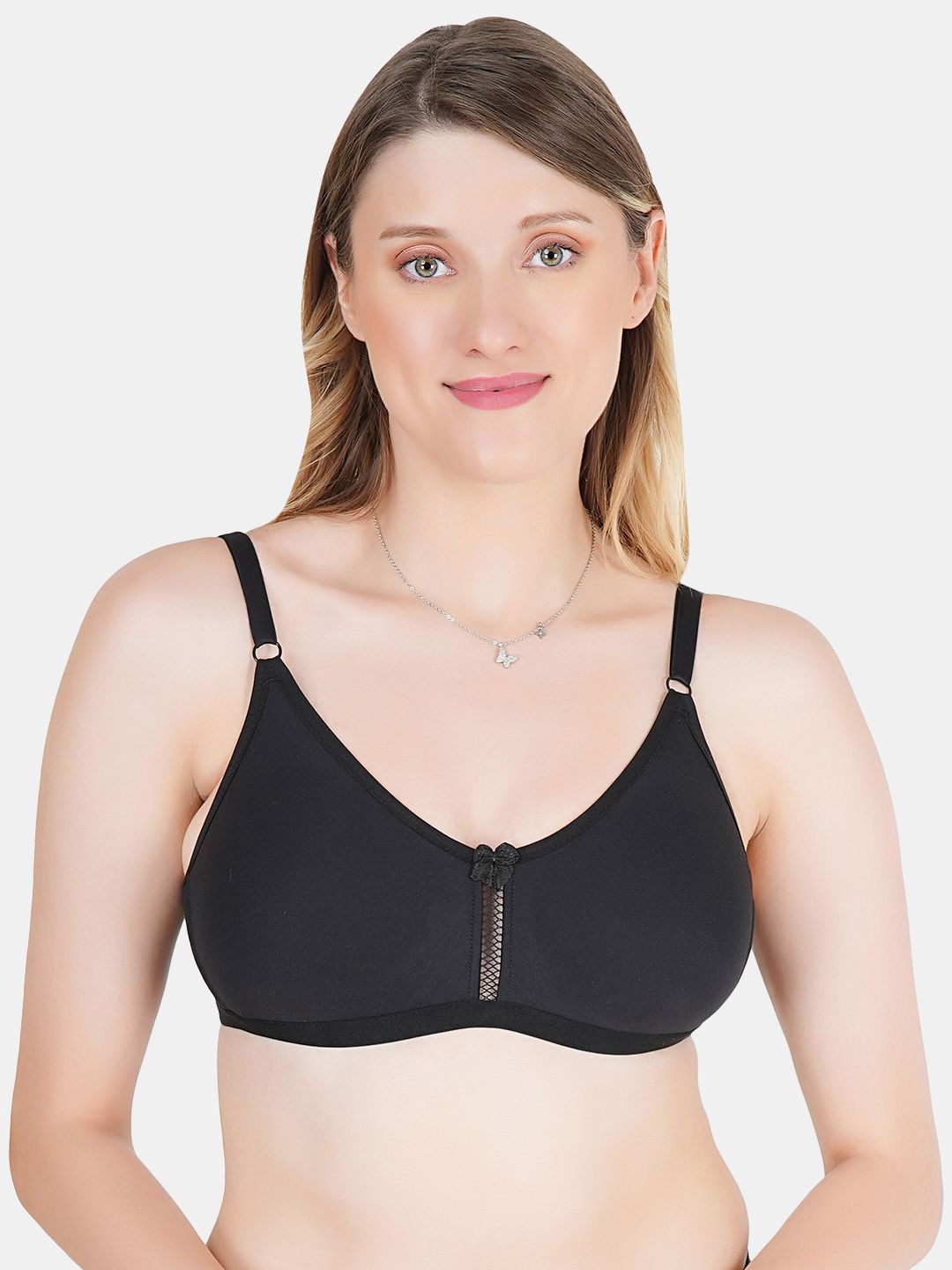 

Tweens Full Coverage Non Padded Seamless Cotton Everyday T-shirt Bra With All Day Comfort, Black