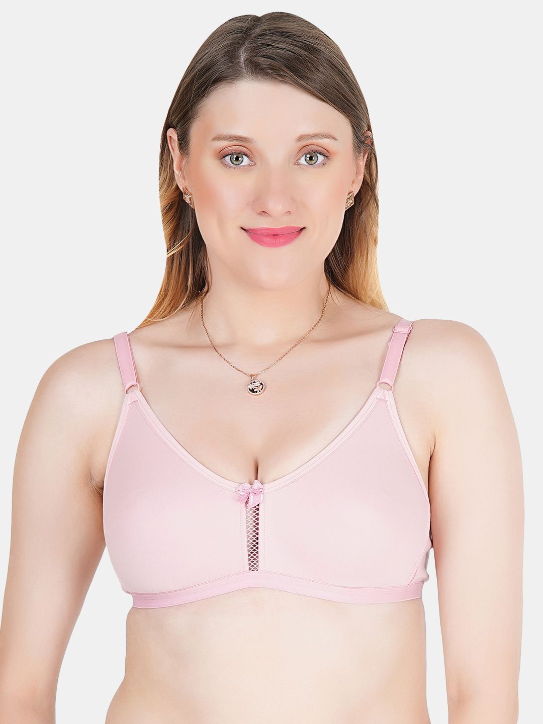 

Tweens Full Coverage Non Padded Seamless Cotton Everyday T-shirt Bra With All Day Comfort, Pink