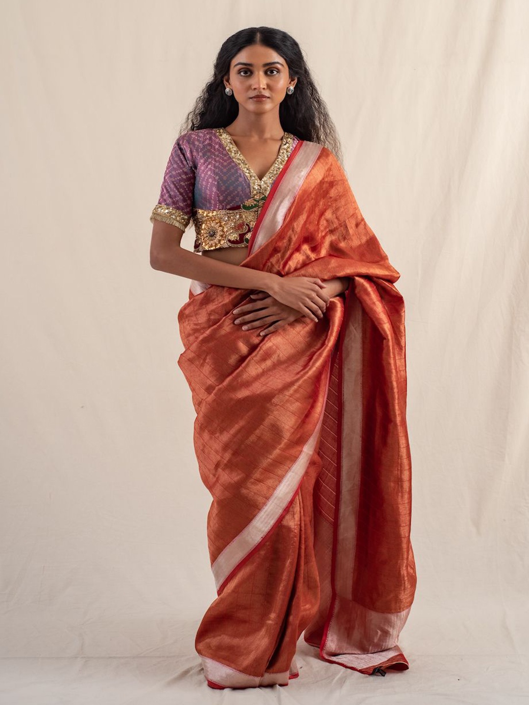 

PriyankaRaajiv Woven Design Pure Silk Banarasi Saree, Orange