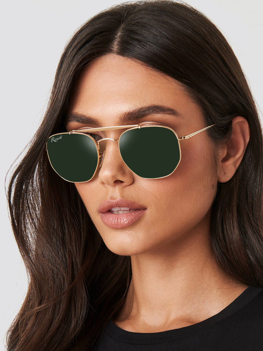 

RESIST EYEWEAR Unisex Square Sunglasses with UV Protected Lens STARDOM GF GREEN2, Green