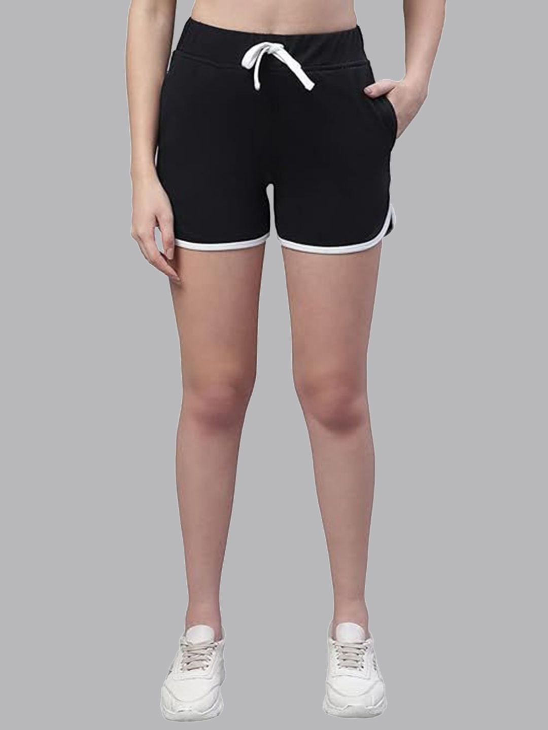 

BAESD Girls Mid-Rise Sports Shorts, Black