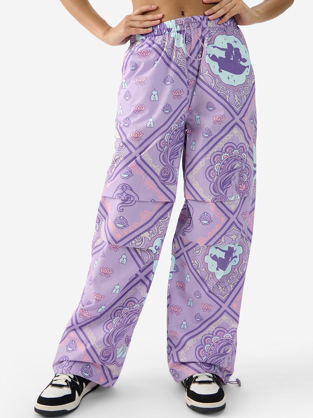 

The Souled Store Women Printed Track Pants, Lavender