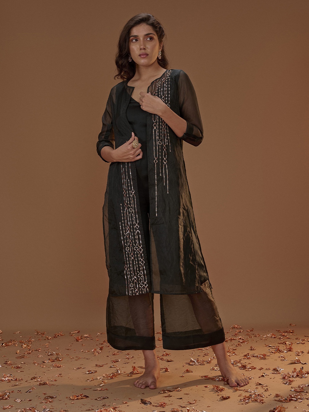 

Masumi Mewawalla V-Neck Basic Jumpsuit With Jacket, Black