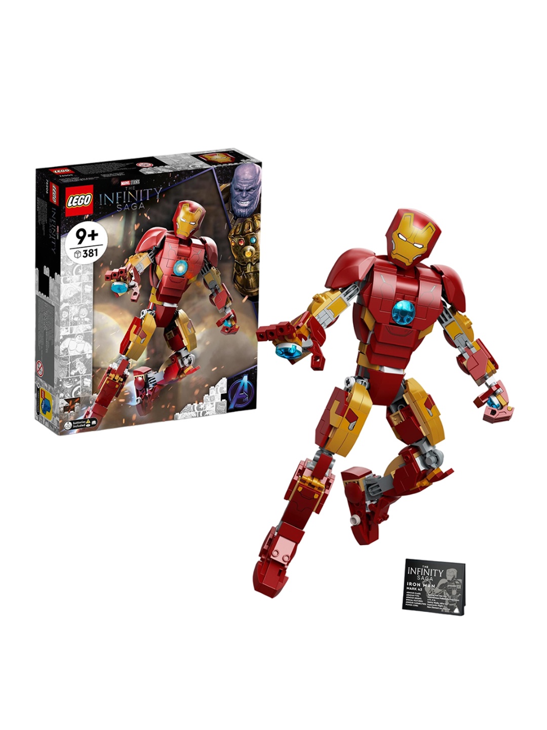 

LEGO Kids 381Pcs Iron Man Building Kit, Red