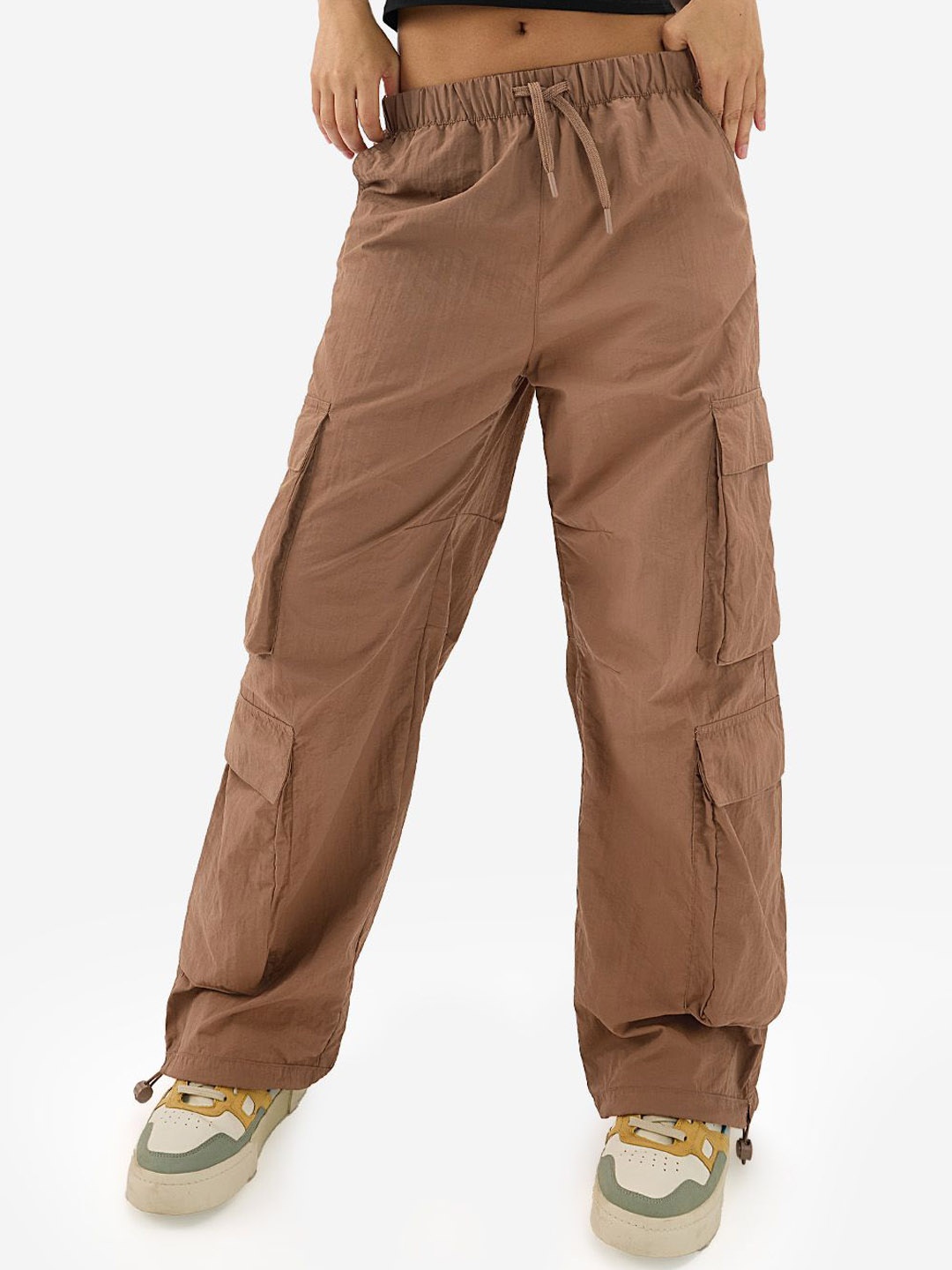 

The Souled Store Women Loose Fit Cargos, Brown