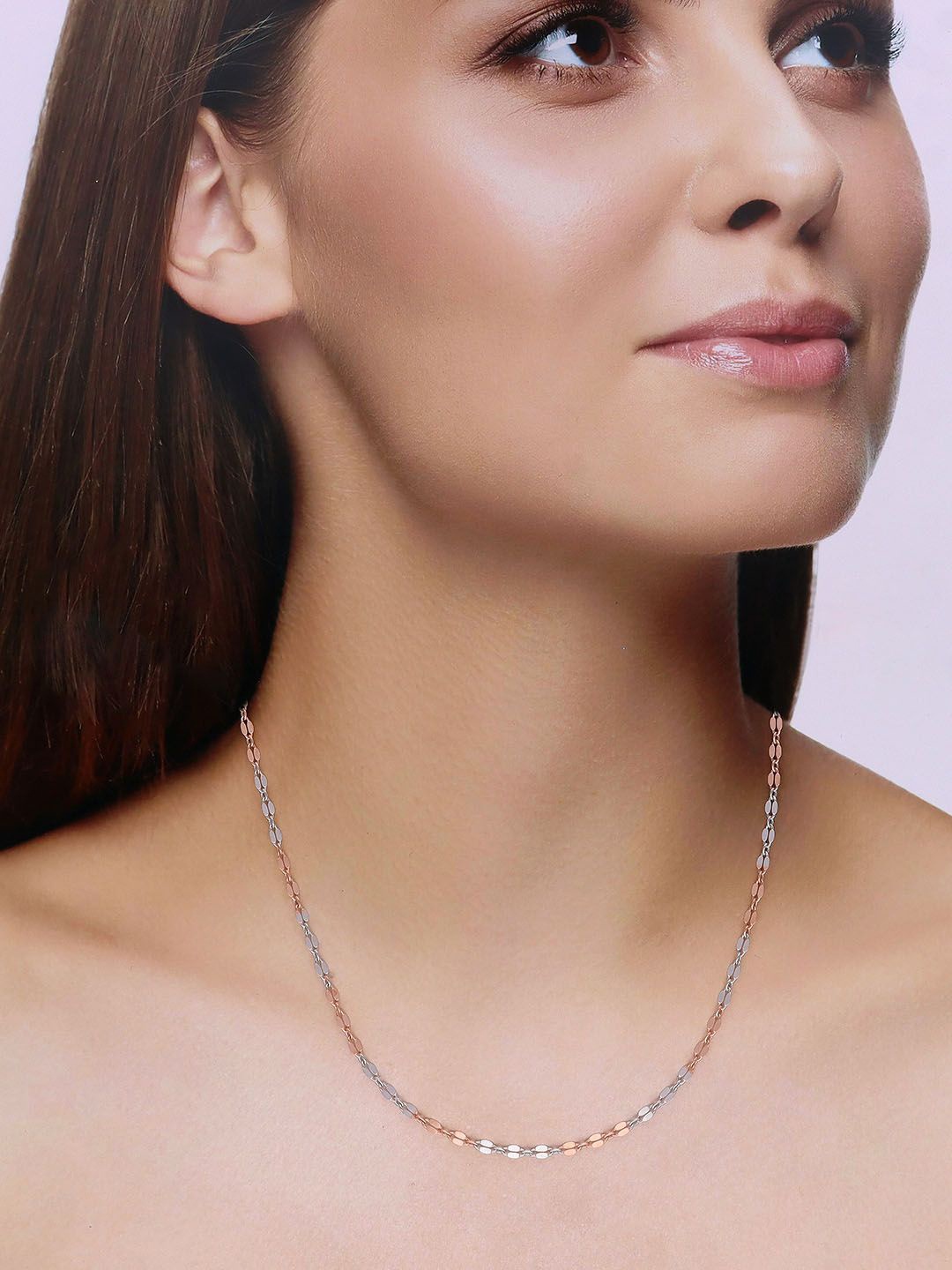 

KAI JEWEL Rose Gold-Plated 92.5 Sterling Silver Elegant Link Chain