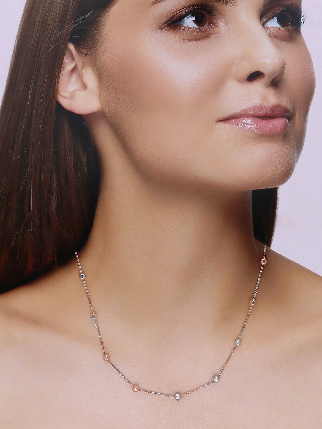 

KAI JEWEL Rhodium-Plated 92.5 Sterling Silver Dual Tone Ball Chain