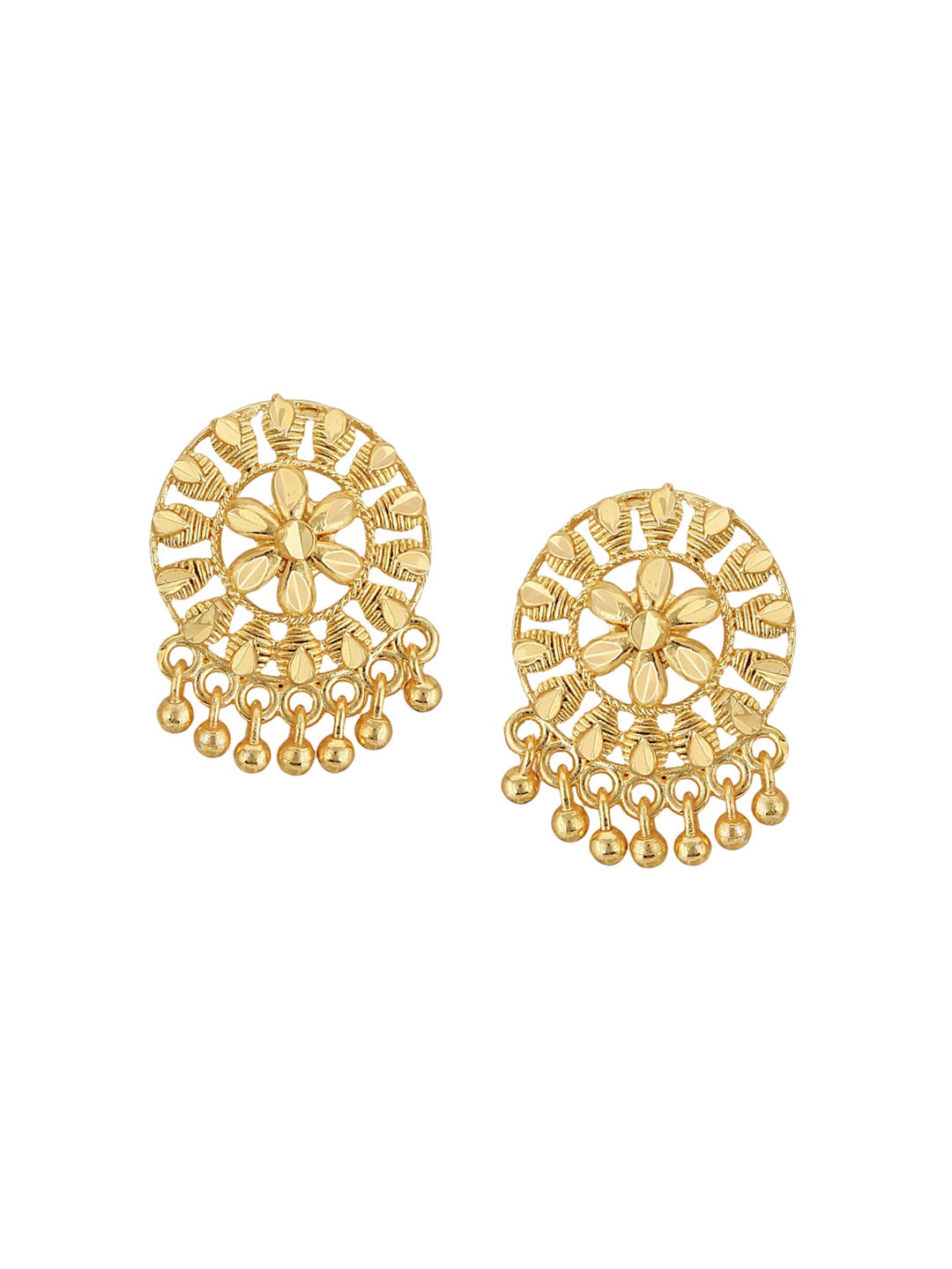 

Vighnaharta Gold-Plated Circular Studs Earrings