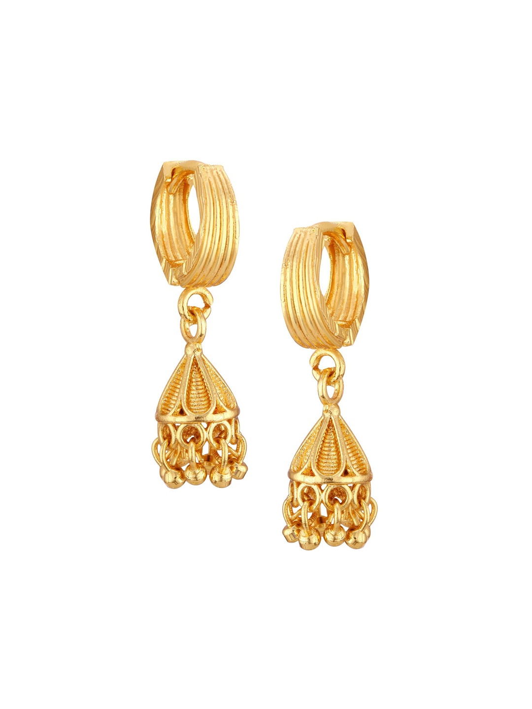 

Vighnaharta Gold-Plated Contemporary Jhumkas