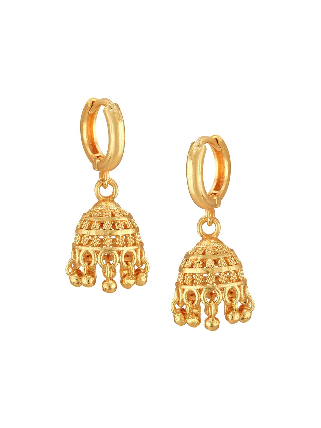 

Vighnaharta Gold-Plated Brass Contemporary shaped Jhumkas Earrings