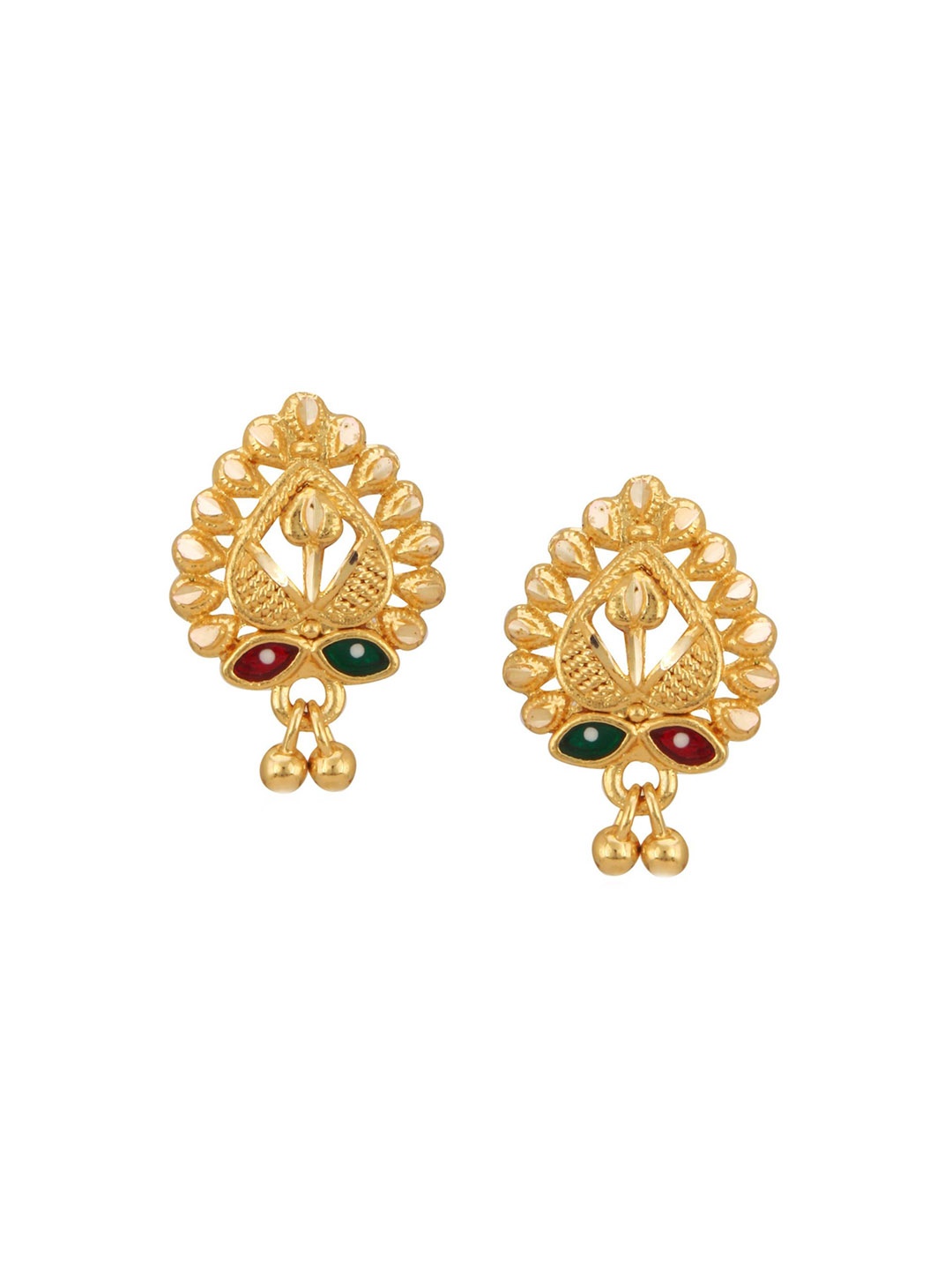 

Vighnaharta Gold-Plated Brass Contemporary Shaped Studs Earrings