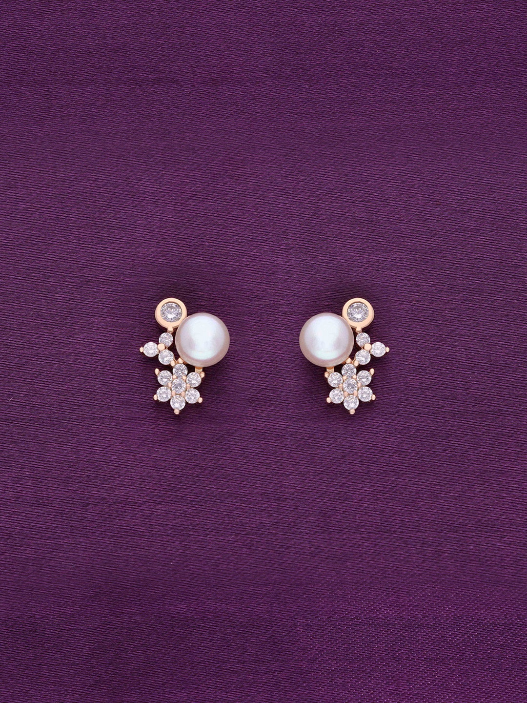 

KAI JEWEL Rose Gold-Plated 92.5 Sterling Silver Contemporary Studs Earrings
