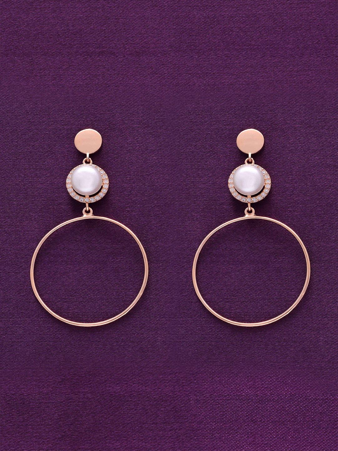 

KAI JEWEL 92.5 Sterling Contemporary Rose Gold-Plated Pearls Beaded Drop Earrings