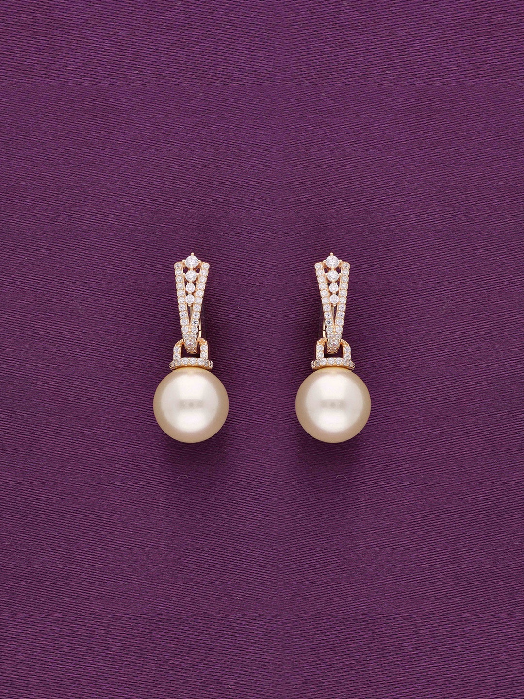 

KAI JEWEL 92.5 Sterling Silver Rose Gold-Plated Fresh Water Pearls Beaded Drops Earrings
