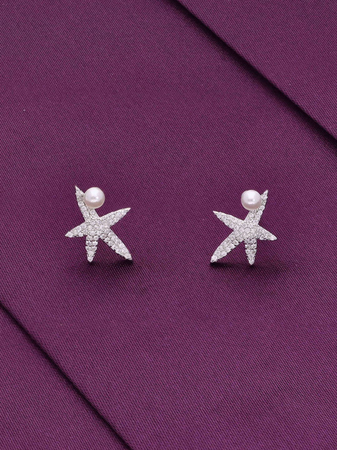 

KAI JEWEL 92.5 Sterling Silver Rhodium-Plated Fresh Water Pearls Beaded Studs Earrings