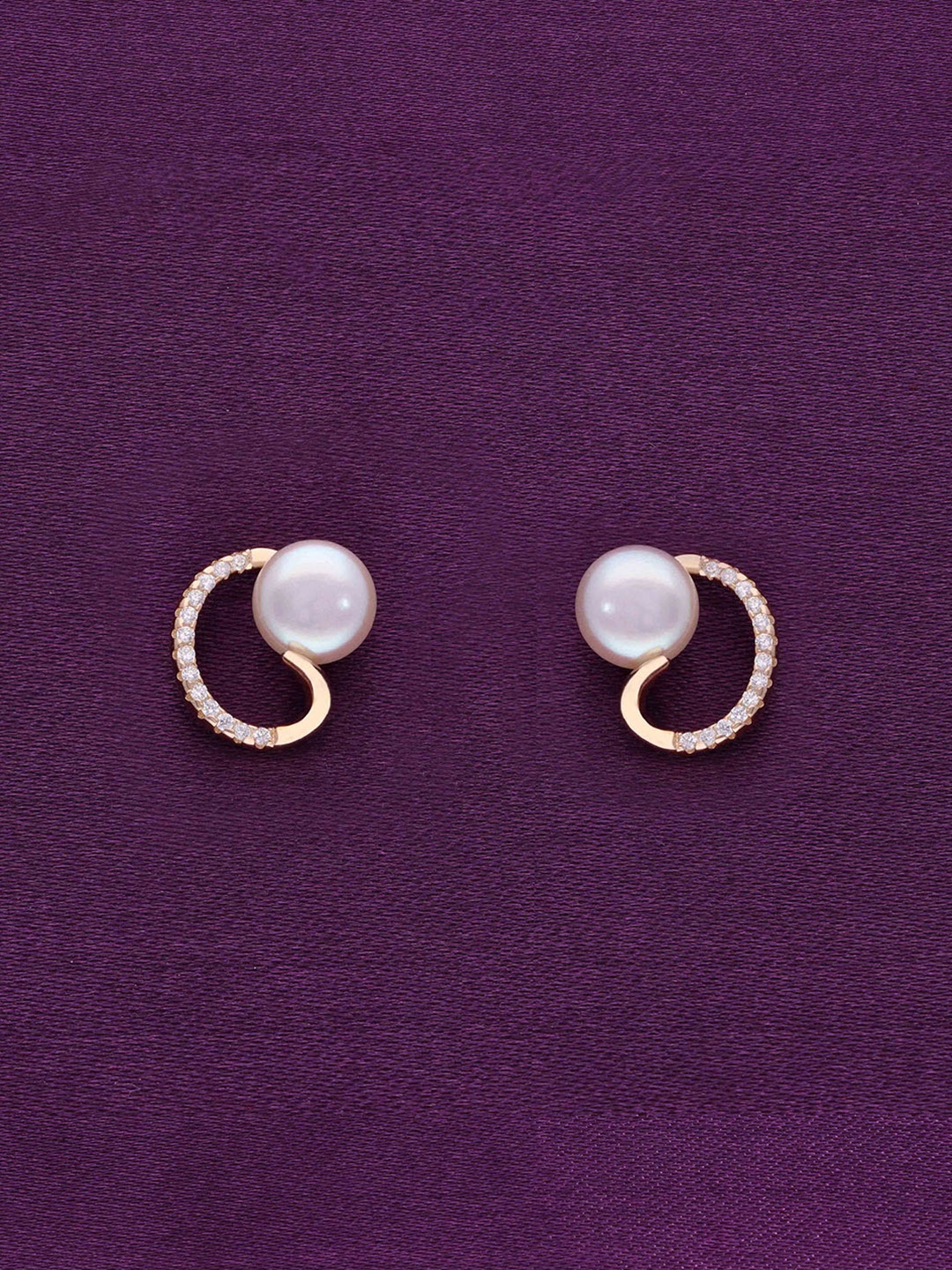 

KAI JEWEL 92.5 Sterling Silver Rose Gold-Plated Fresh Water Pearls Beaded Studs Earrings