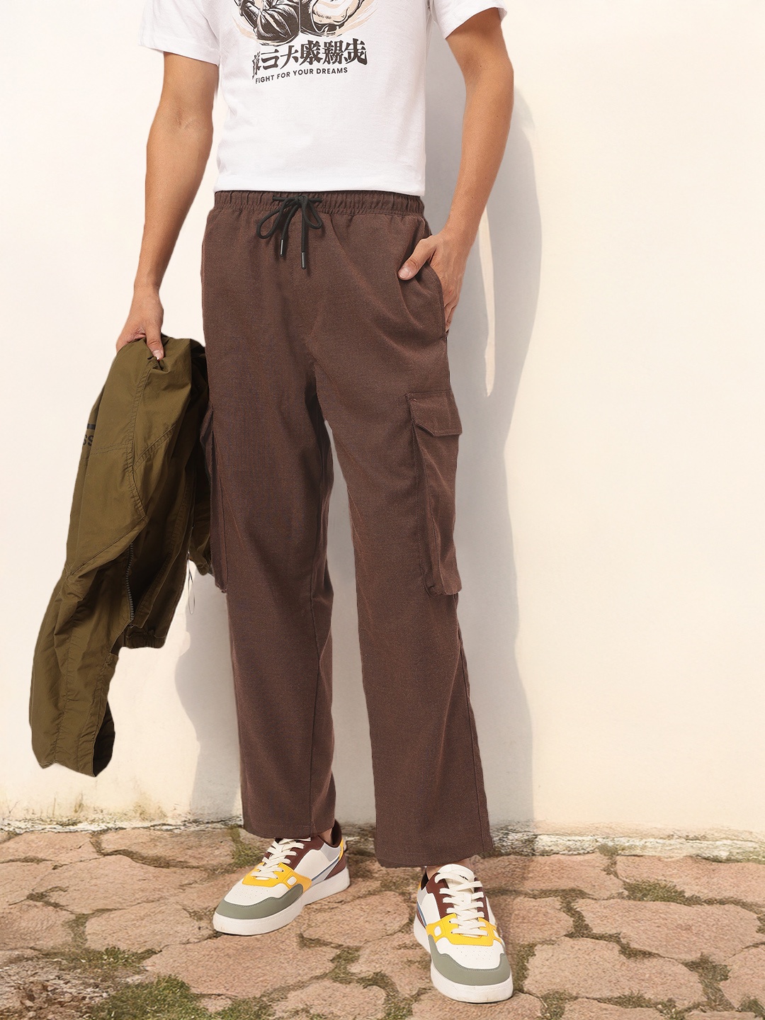 

Kook N Keech Men Street Style Staple Relaxed Cargos, Brown