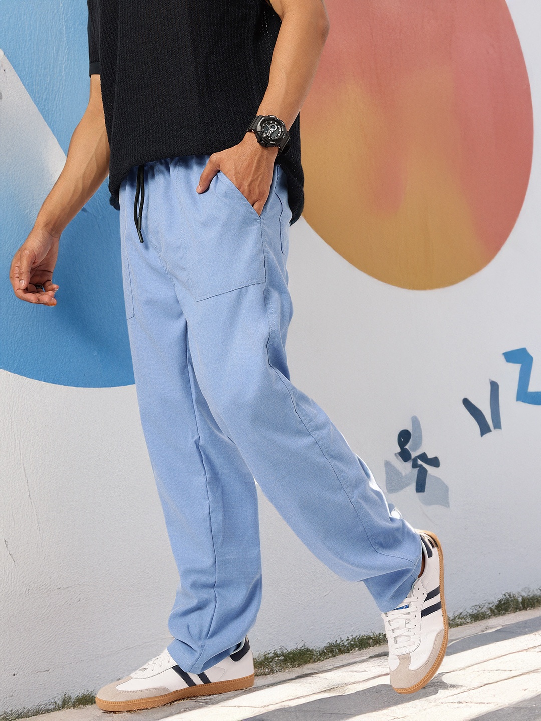 

Kook N Keech Men Easygoing Relaxed Trousers, Blue