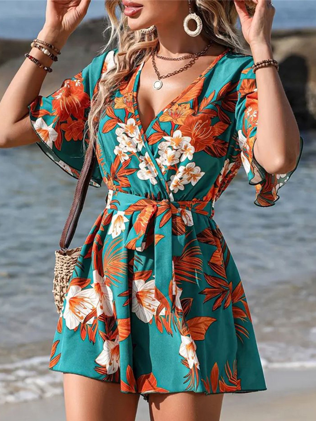 

StyleCast Floral Print Fit & Flare Dress, Green