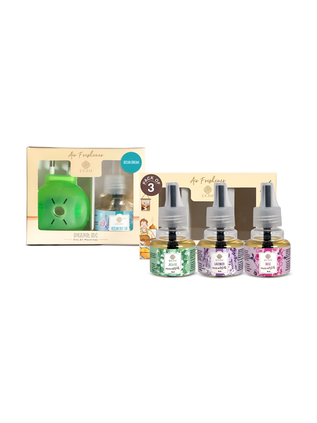

Ekam Green & Purple 3Pieces Ocean Dream Scented Air Fresheners 135ml Each