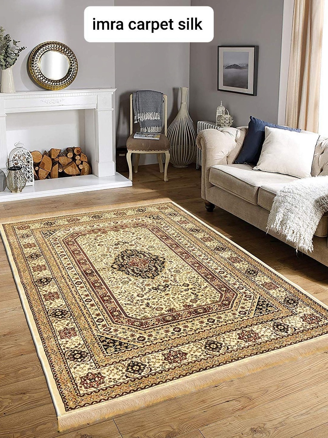 

IMRA CARPET Blue Ethnic Motifs Shaggy Carpet