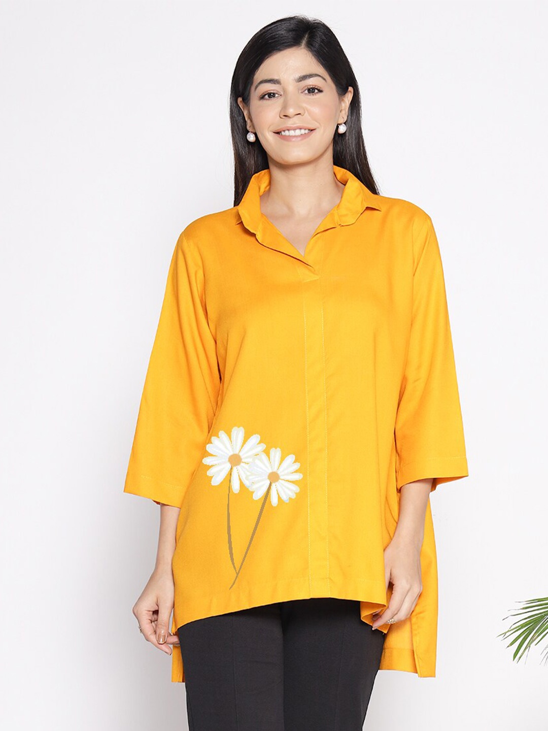 

LetsDressUp Floral Boxy Top, Mustard
