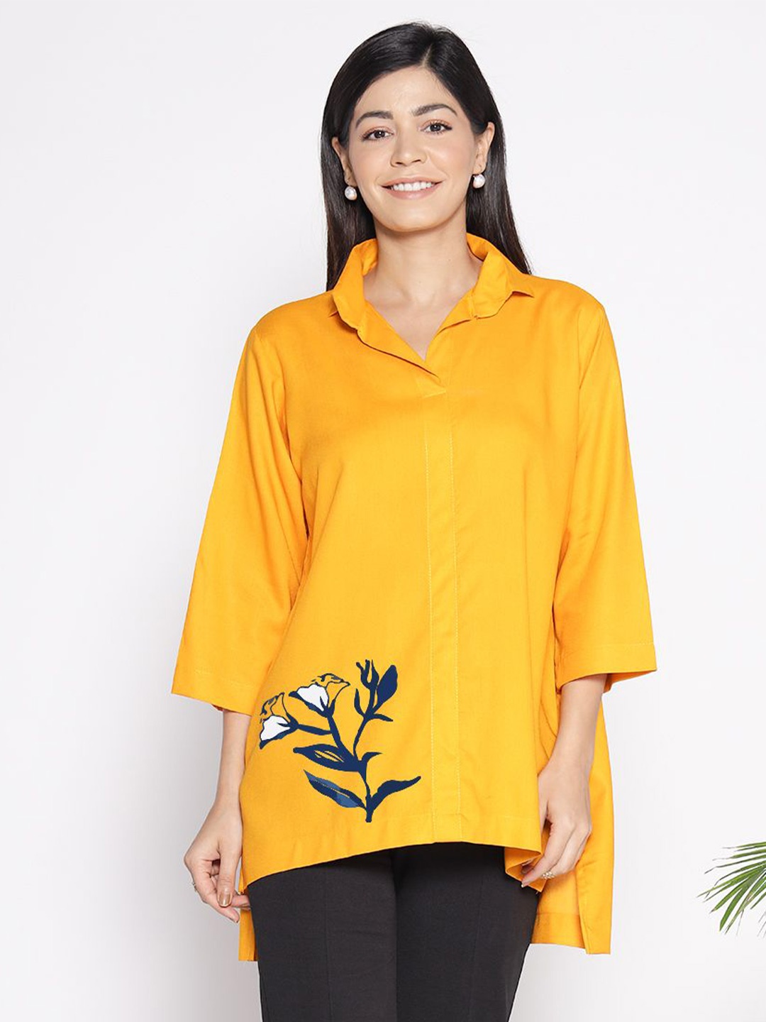 

LetsDressUp Floral Boxy Top, Mustard