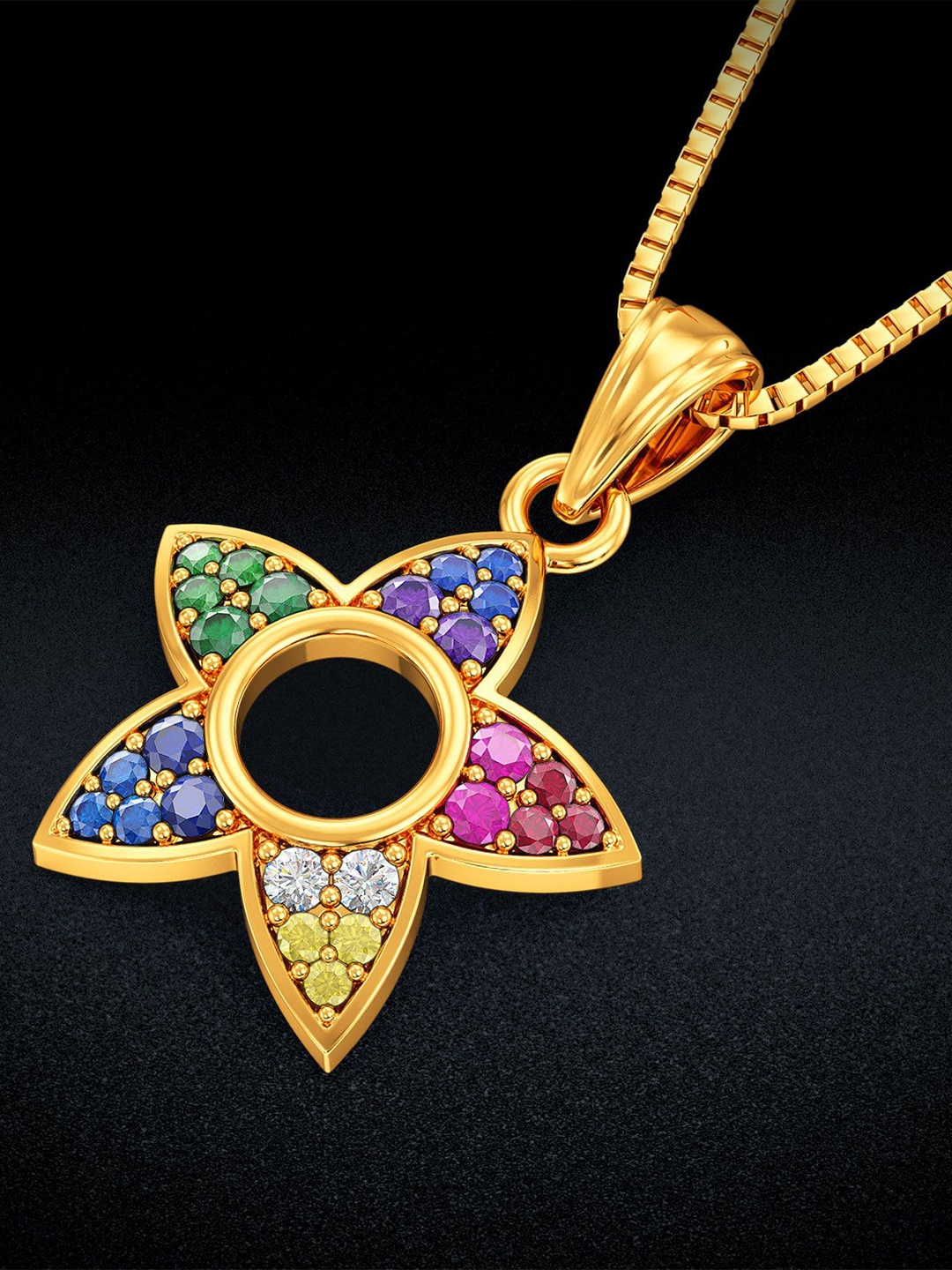 

Joyalukkas 22KT Gemstone Gold Pendant-1.99gm