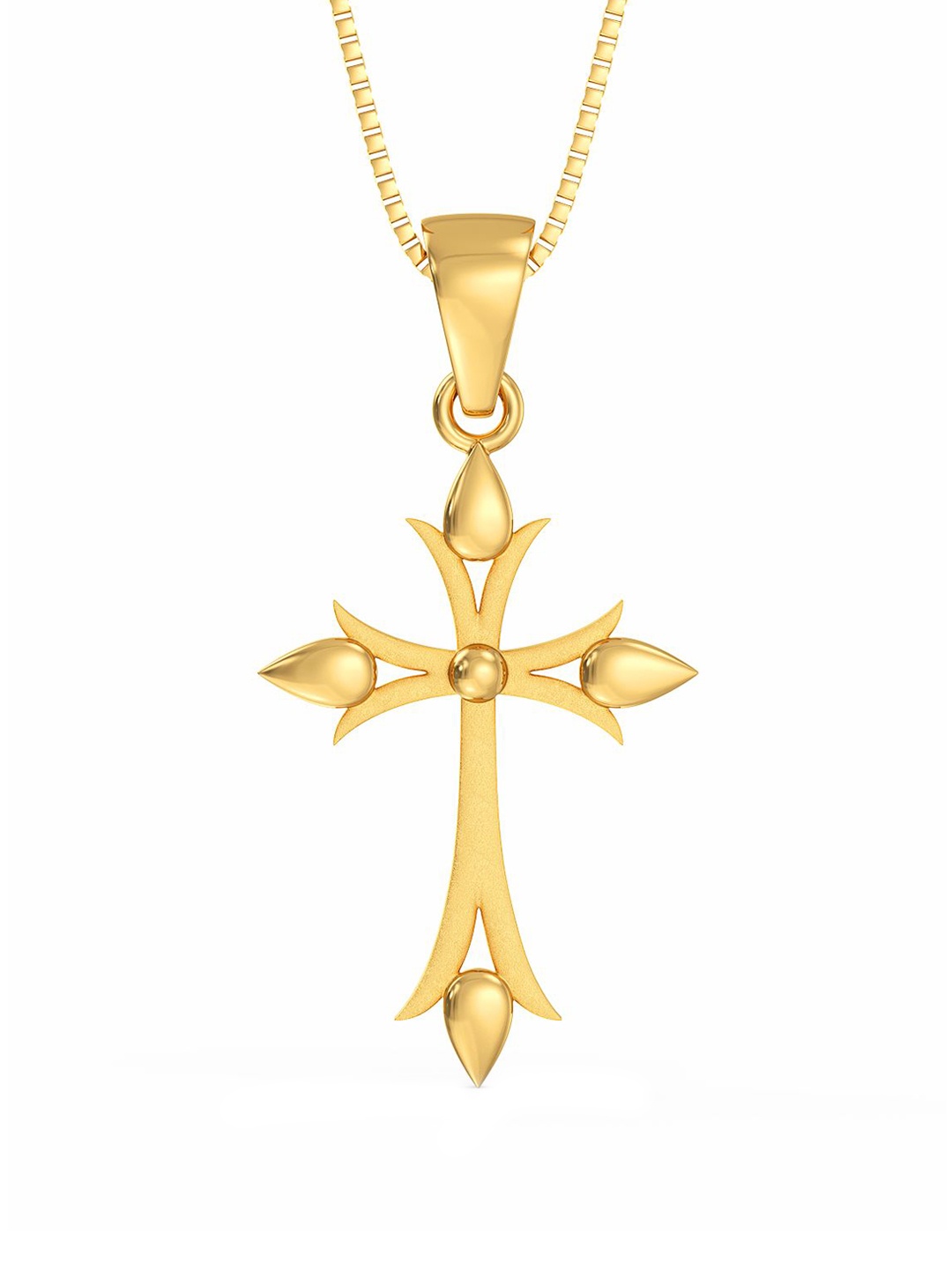 

Joyalukkas 22KT Sharp Edged Holy Cross Pendant Gold-1.22 gm