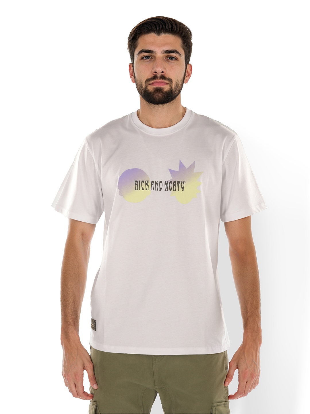 

Celio Men Rick and Morty Printed Cotton T-shirt, White