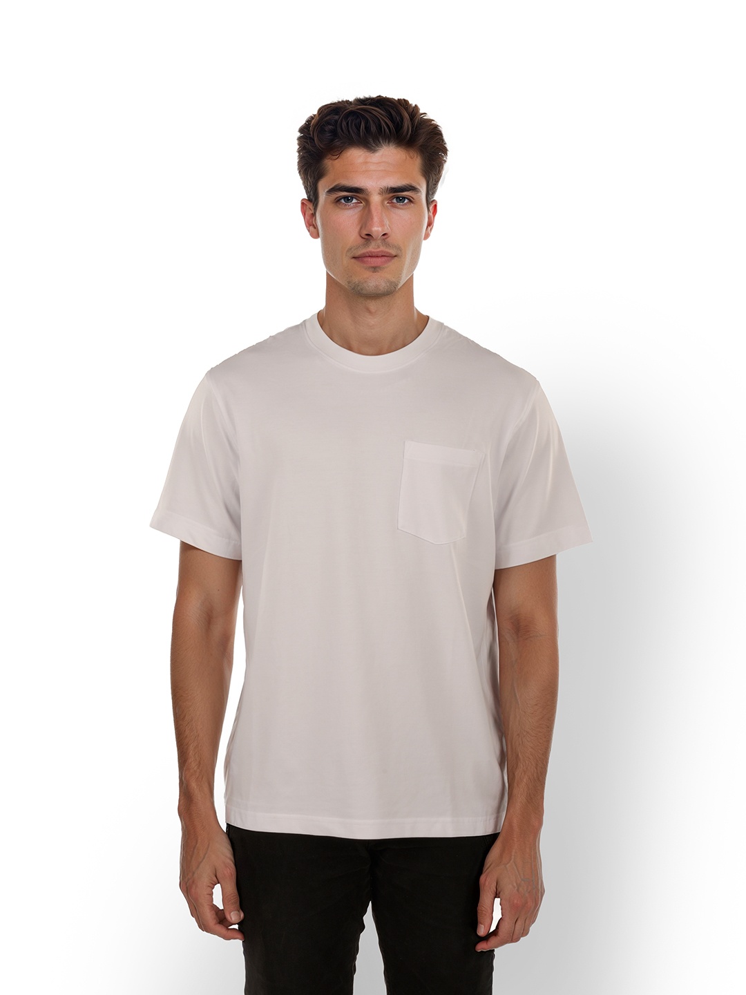 

Celio Men Pockets Solid Round Neck T-shirt, White