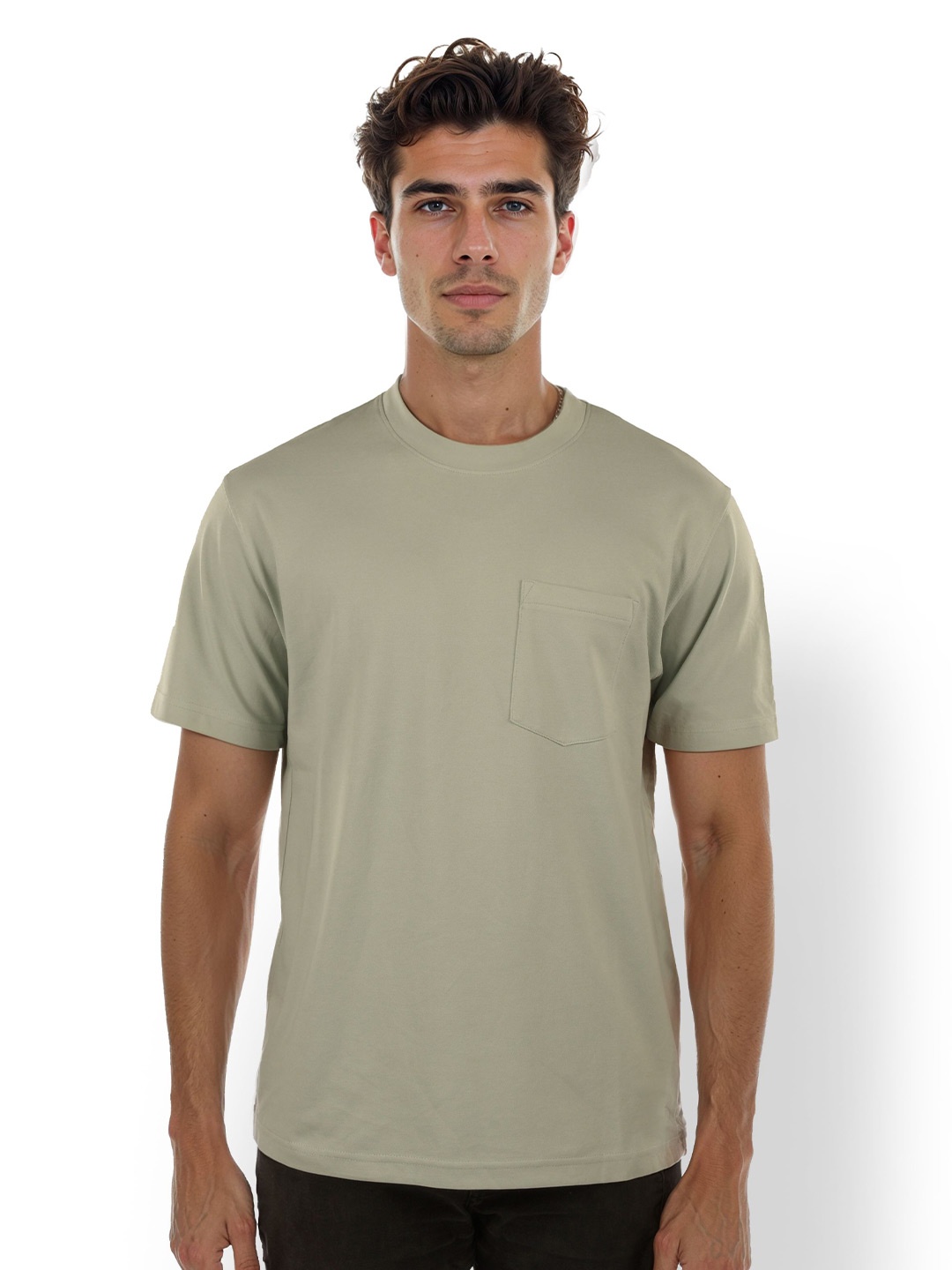 

Celio Men Solid Round Neck Pocket T-shirt, Grey