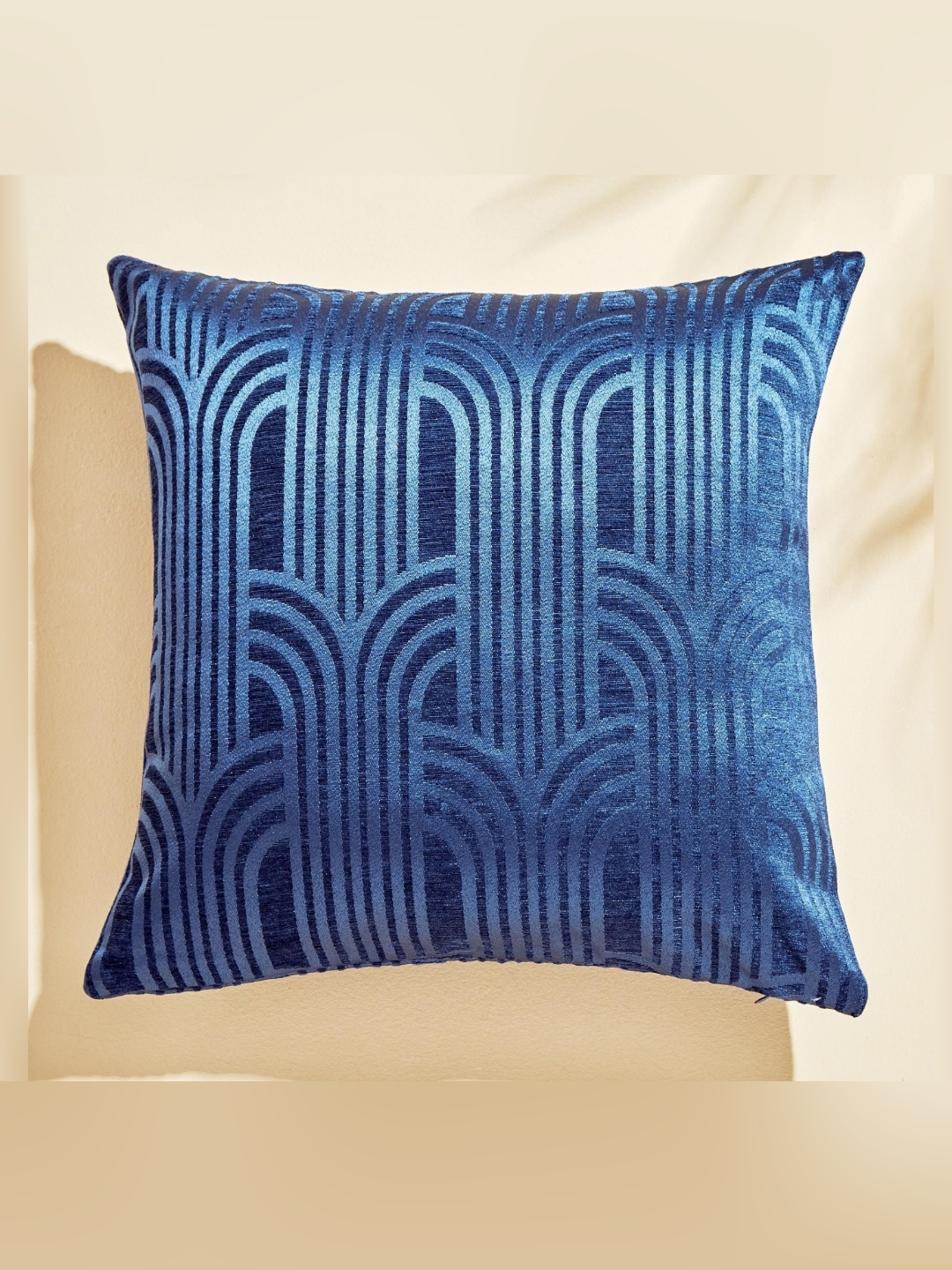 

Home Centre Blue Set of 2 Geometric Velvet Square Cushion Covers