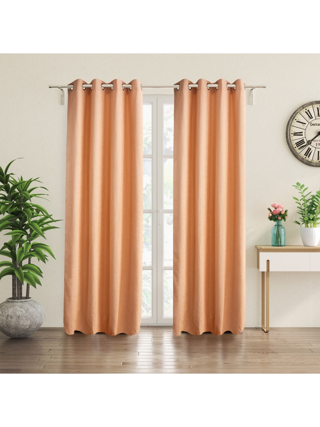 

Home Centre Peach-Coloured Room Darkening Door Curtain