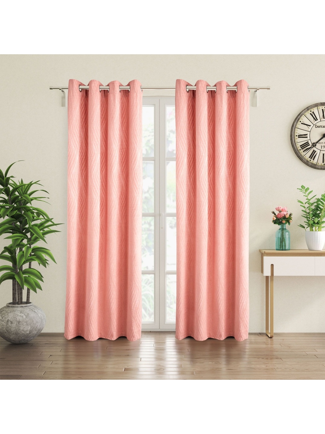 

Home Centre Pink Room Darkening Door Curtain