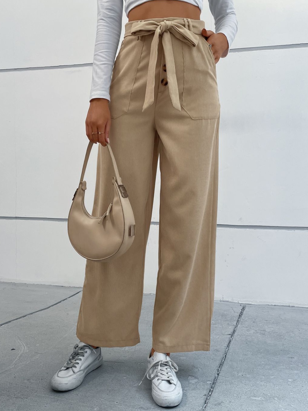 

StyleCast Women Tailored Parallel Trousers, Khaki