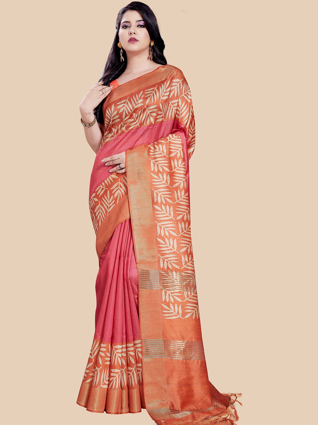 

Rani Saahiba Zari Art Silk Saree, Pink
