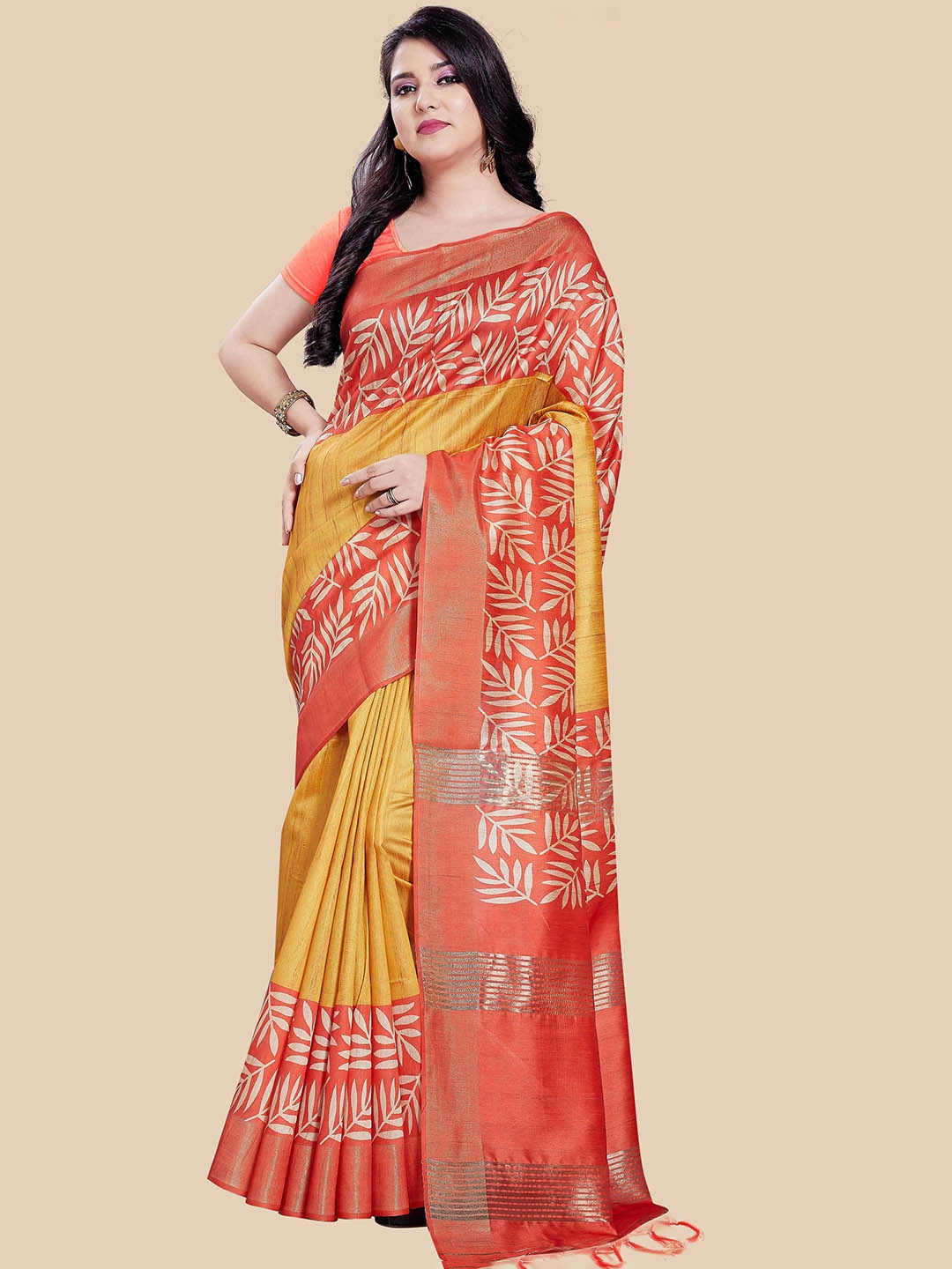 

Rani Saahiba Art Silk Saree, Yellow