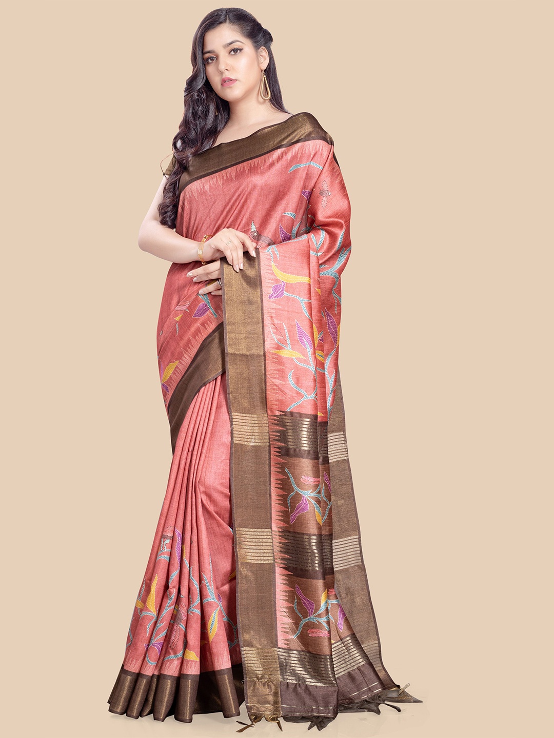

Rani Saahiba Ethnic Motifs Zari Saree, Orange
