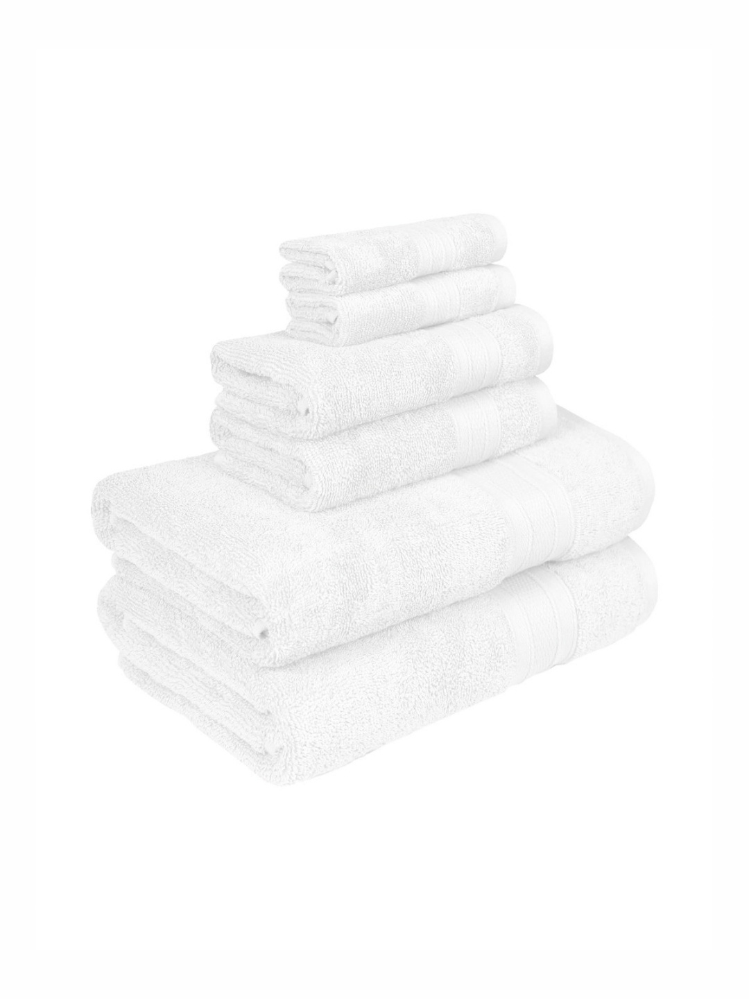

MYTRIDENT Soft Comfort White 6 Pieces Pure Cotton 500 GSM Towel Set