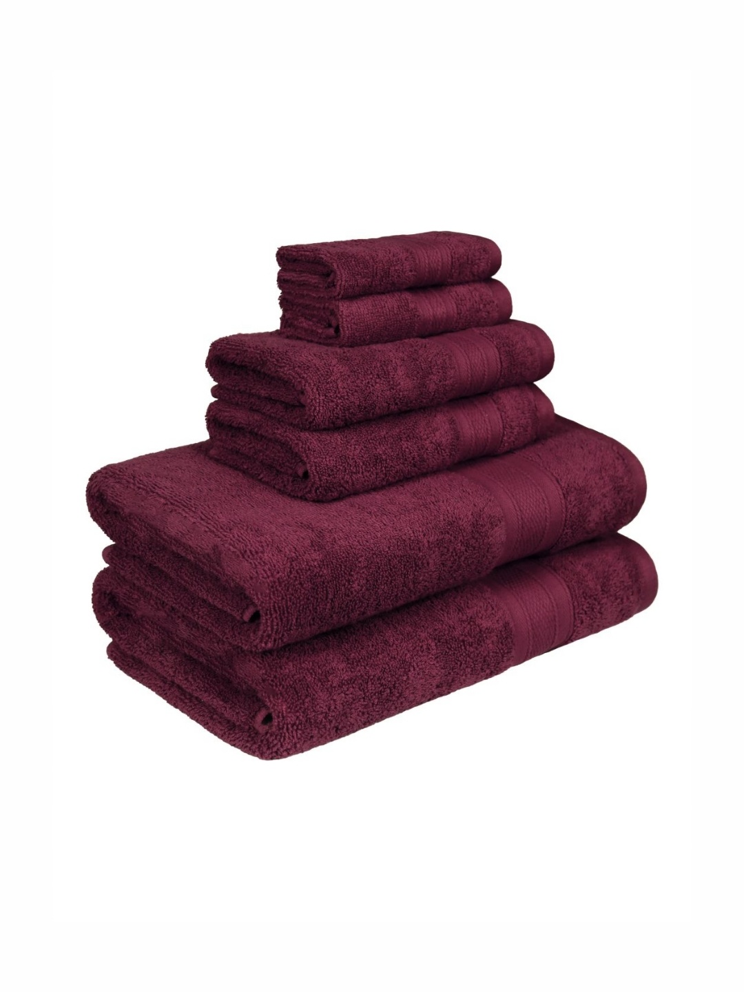 

MYTRIDENT Soft Comfort Red 6 Pieces Pure Cotton 500 GSM Towel Set